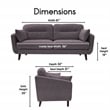 Elle Decor Chloe Loveseat in Dark Gray