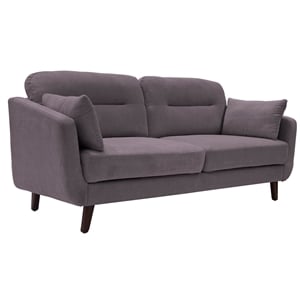 elle decor chloe loveseat in dark gray