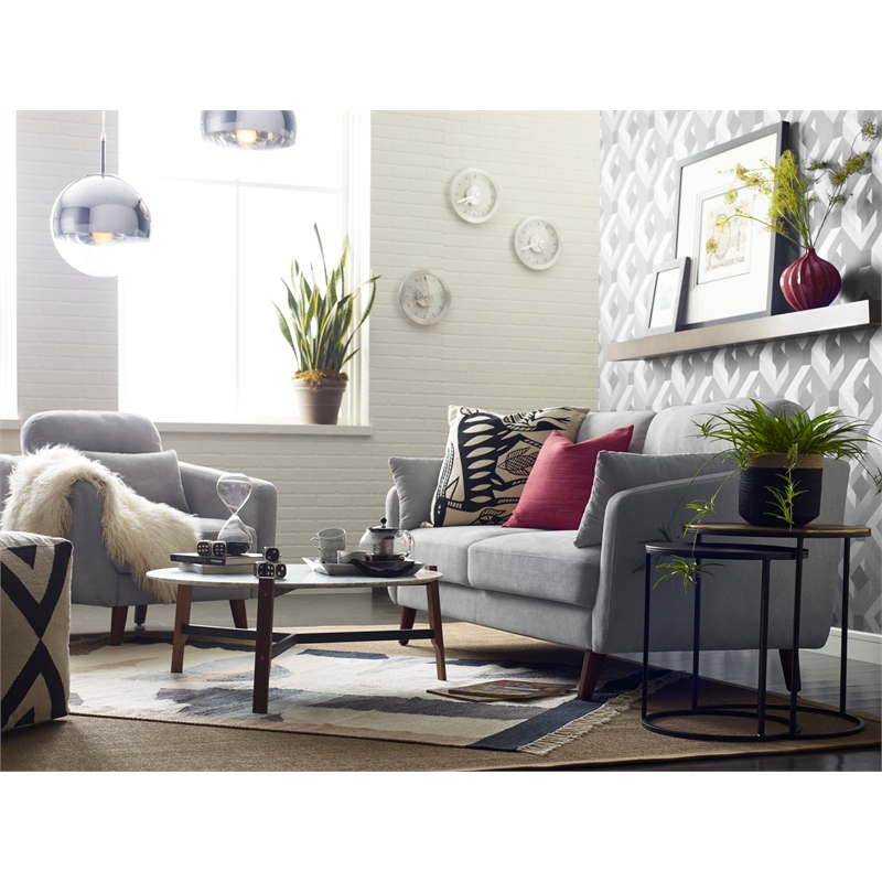 Elle Decor Chloe Arm Chair in Light Gray