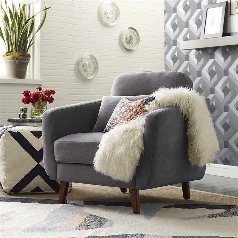 Elle Decor Chloe Arm Chair in Dark Gray