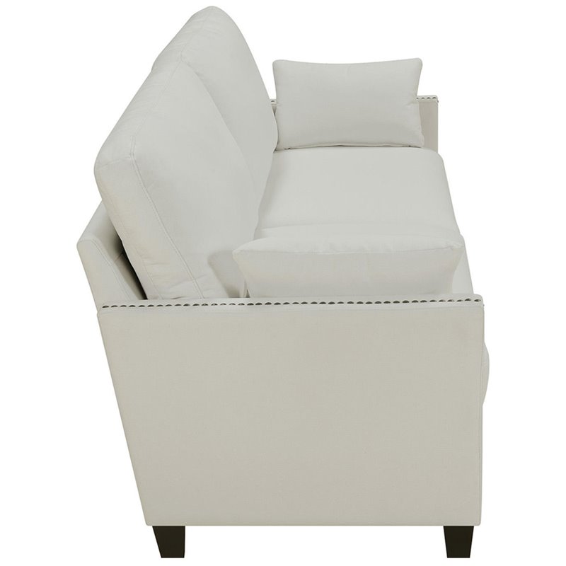 Elle Decor Bella Nailhead Fabric Sofa in French Ivory Cymax Business