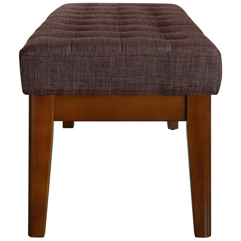Elle Decor Claire Tufted Bench in Chocolate Brown