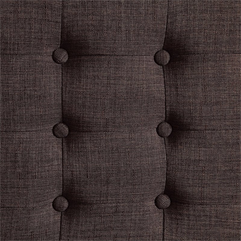 Elle Decor Claire Tufted Bench in Chocolate Brown