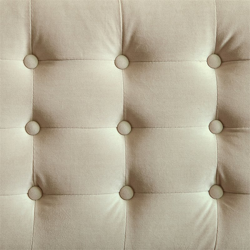 Elle Decor Claire Tufted Bench in Vanilla Cream