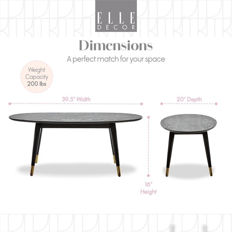 Elle Decor Clemintine Coffee Table in French Cocoa