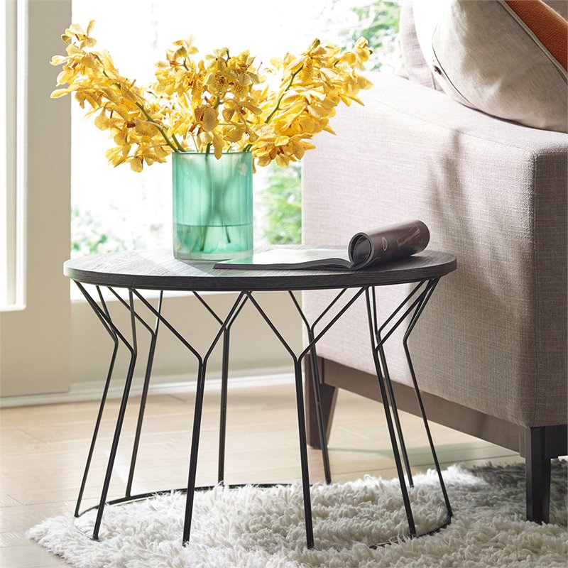 Elle Decor Fleur Coffee Table in Noir Black