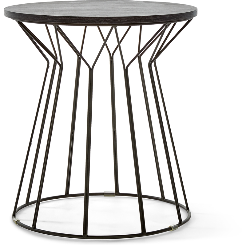 Elle Decor Fleur End Table in Noir Black