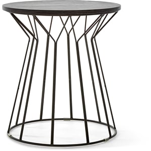 Elle Decor Fleur End Table in Noir Black
