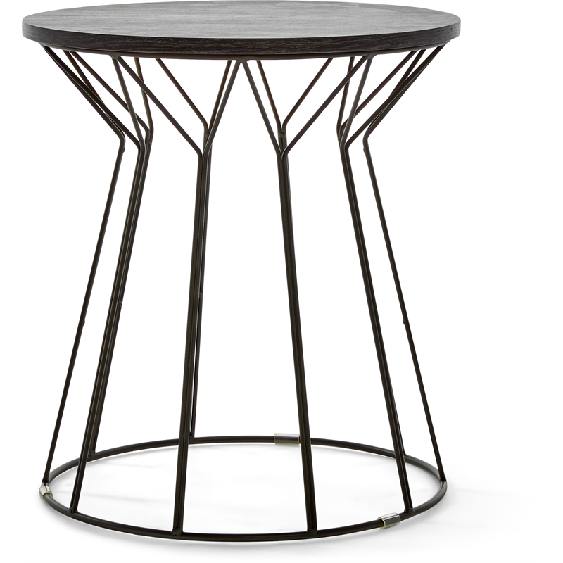 Elle Decor Fleur End Table in Noir Black