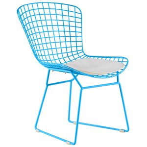 elle decor holly wire dining side chair in french turquoise (set of 2)