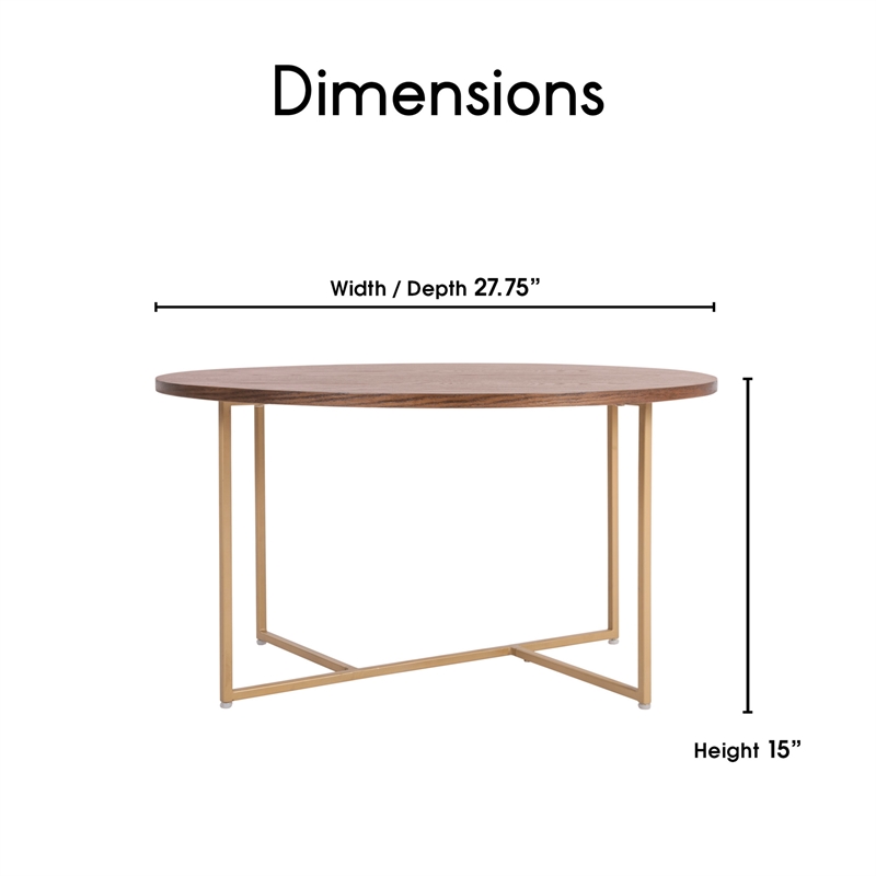 Elle Decor Ines Coffee Table in Burnt Sienna