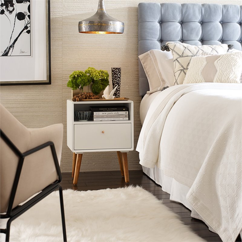 Elle Decor Lilou End Table in French White