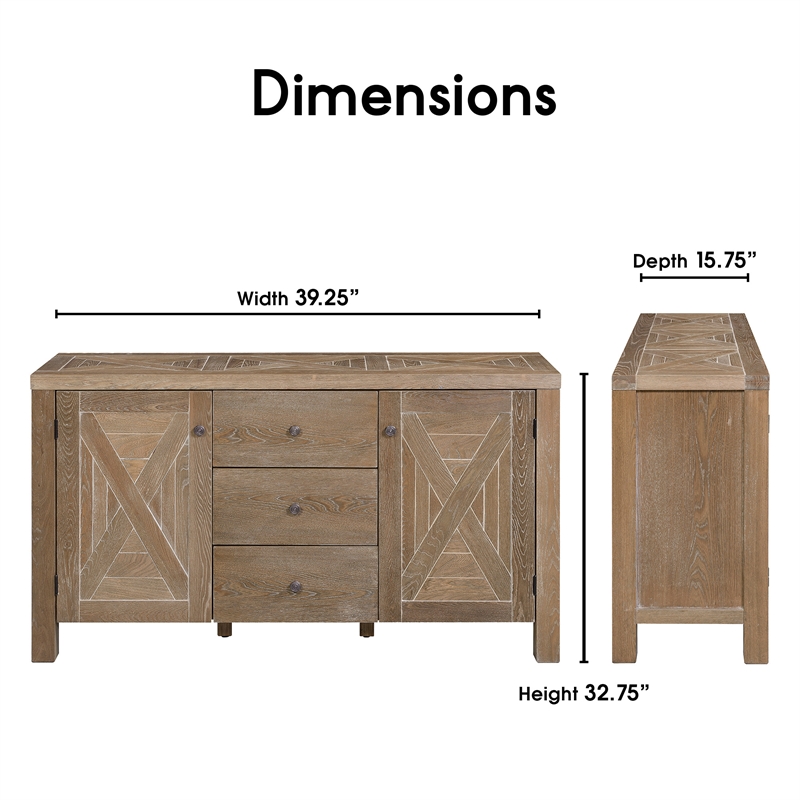 Elle Decor Marais Wood Sideboard in French Elm