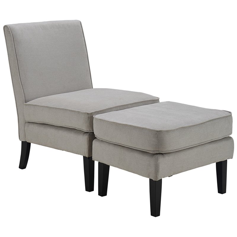 Elle Decor Olivia Accent Chair and Ottoman in French Gray Cymax Business