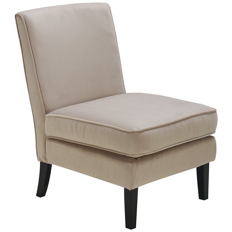Elle Decor Olivia Accent Chair and Ottoman in French Taupe