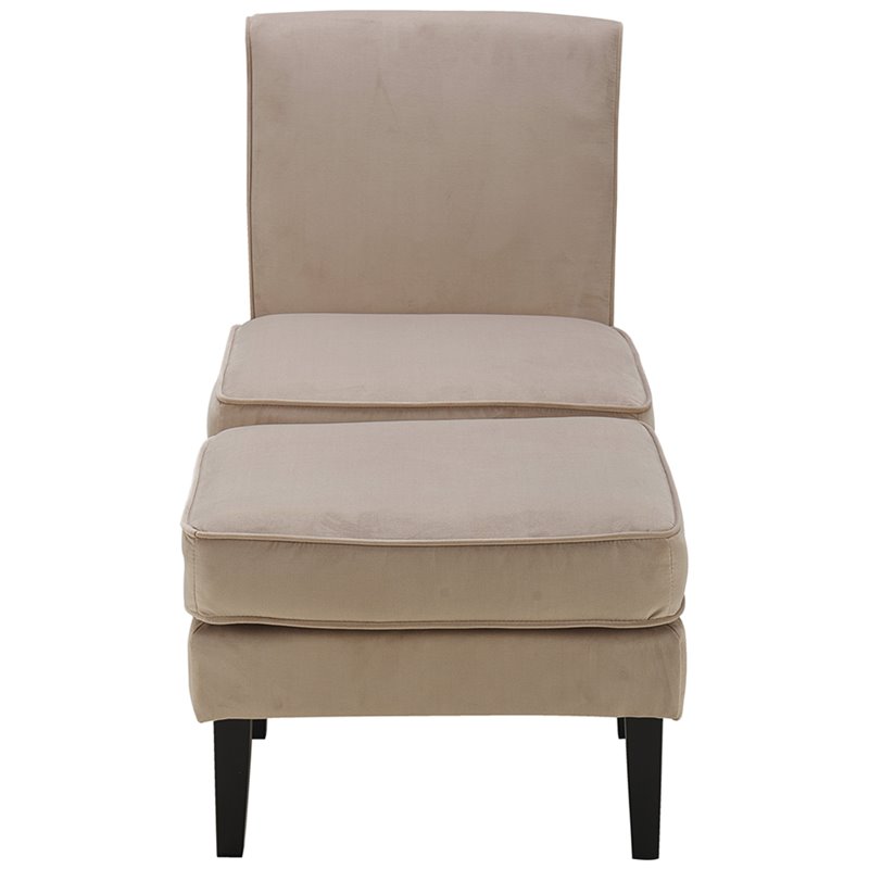 Elle Decor Olivia Accent Chair and Ottoman in French Taupe