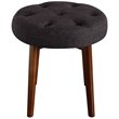 Elle Decor Penelope Round Tufted Stool in Dark Graphite