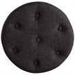 Elle Decor Penelope Round Tufted Stool in Dark Graphite