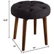 Elle Decor Penelope Round Tufted Stool in Dark Graphite
