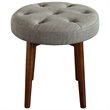 Elle Decor Penelope Round Tufted Stool in Storm Gray
