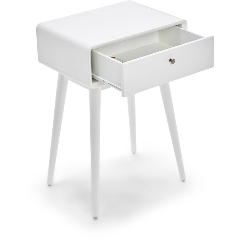 Elle Decor Rory 1 Drawer Side Table in French White
