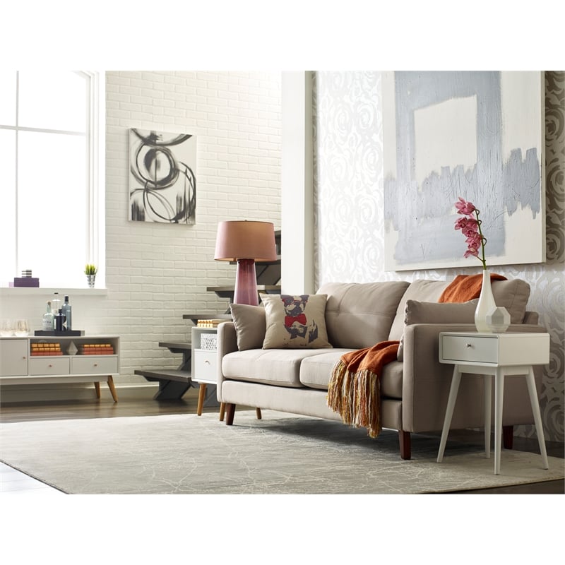 Elle Decor Rory 1 Drawer Side Table in French White