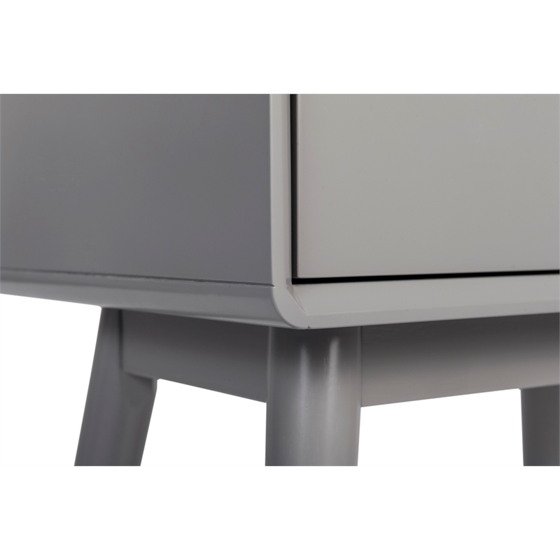 Elle Decor Rory 2 Drawer Side Table in French Gray