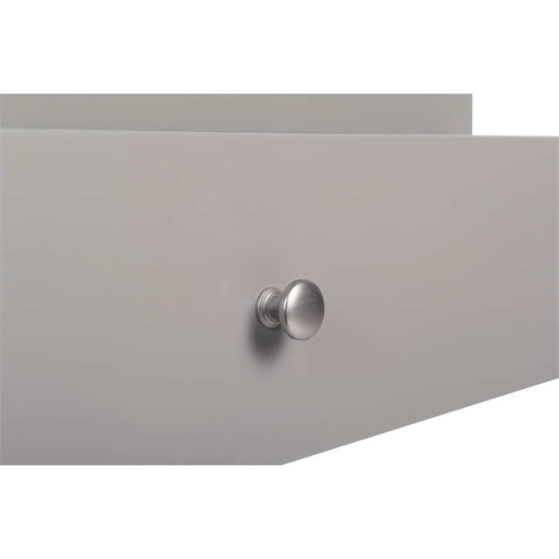 Elle Decor Rory 2 Drawer Side Table in French Gray