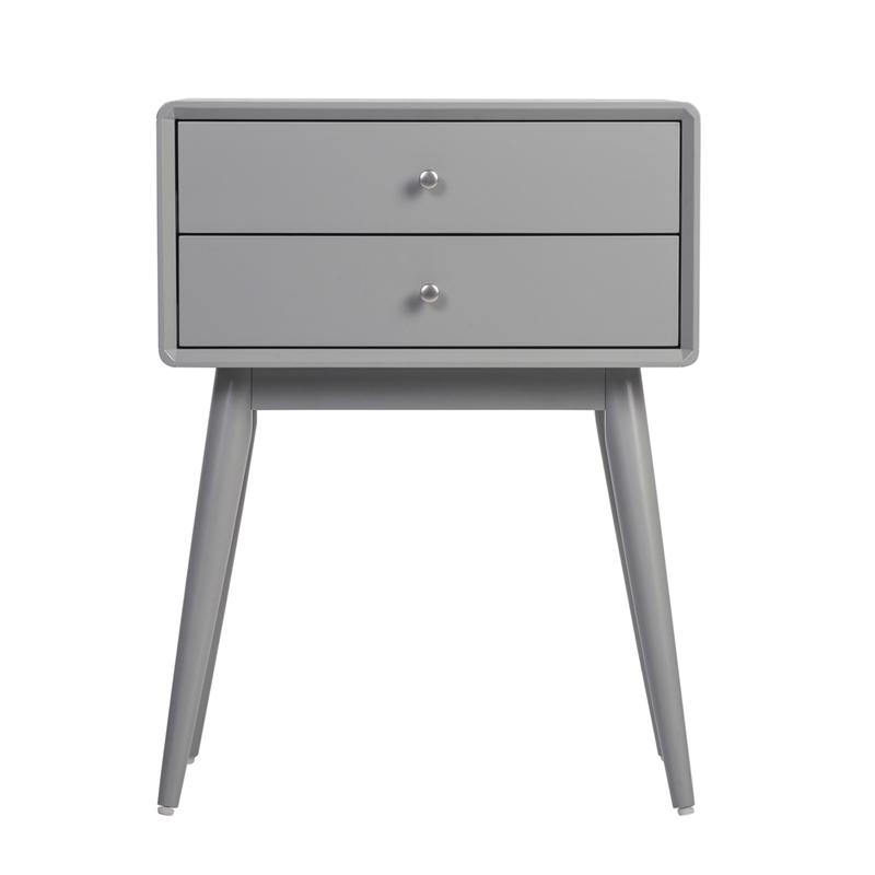 Elle Decor Rory 2 Drawer Side Table in French Gray