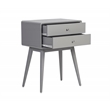 Elle Decor Rory 2 Drawer Side Table in French Gray