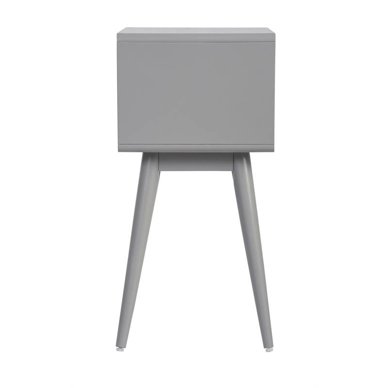 Elle Decor Rory 2 Drawer Side Table in French Gray