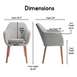 Elle Decor Roux Arm Chair in French Gray
