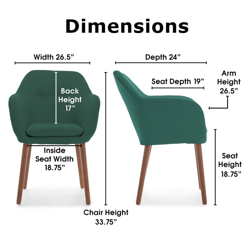 Elle Decor Roux Arm Chair in French Turquoise