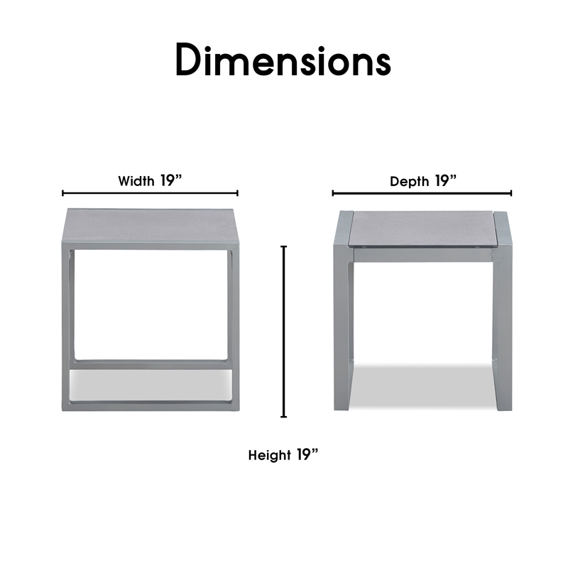 Elle Decor Tropez Outdoor Side Table Grey