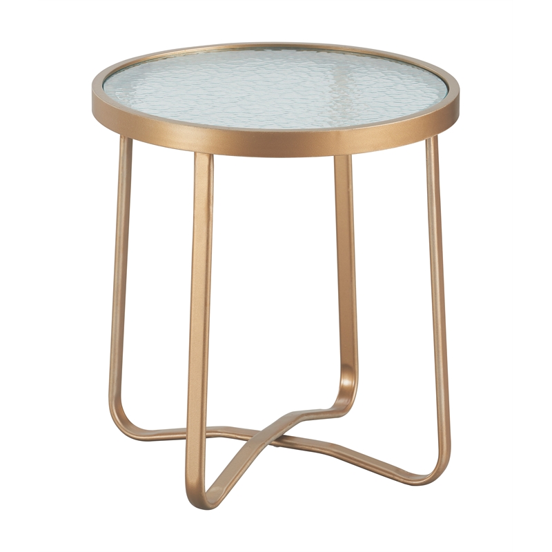 Elle Decor Mirabelle Outdoor Side Table in French Gold
