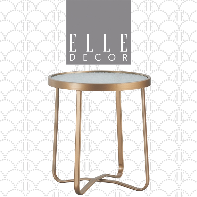 Elle Decor Mirabelle Outdoor Side Table in French Gold