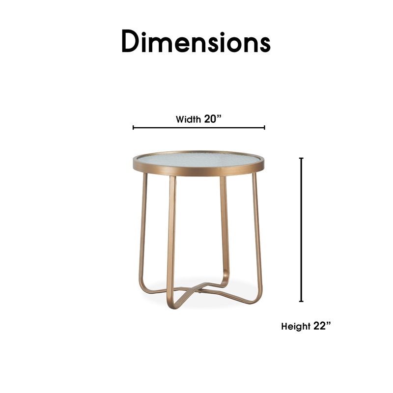 Elle Decor Mirabelle Outdoor Side Table in French Gold