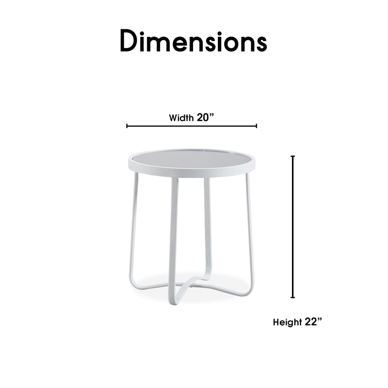 Elle Decor Mirabelle Outdoor Side Table in French White