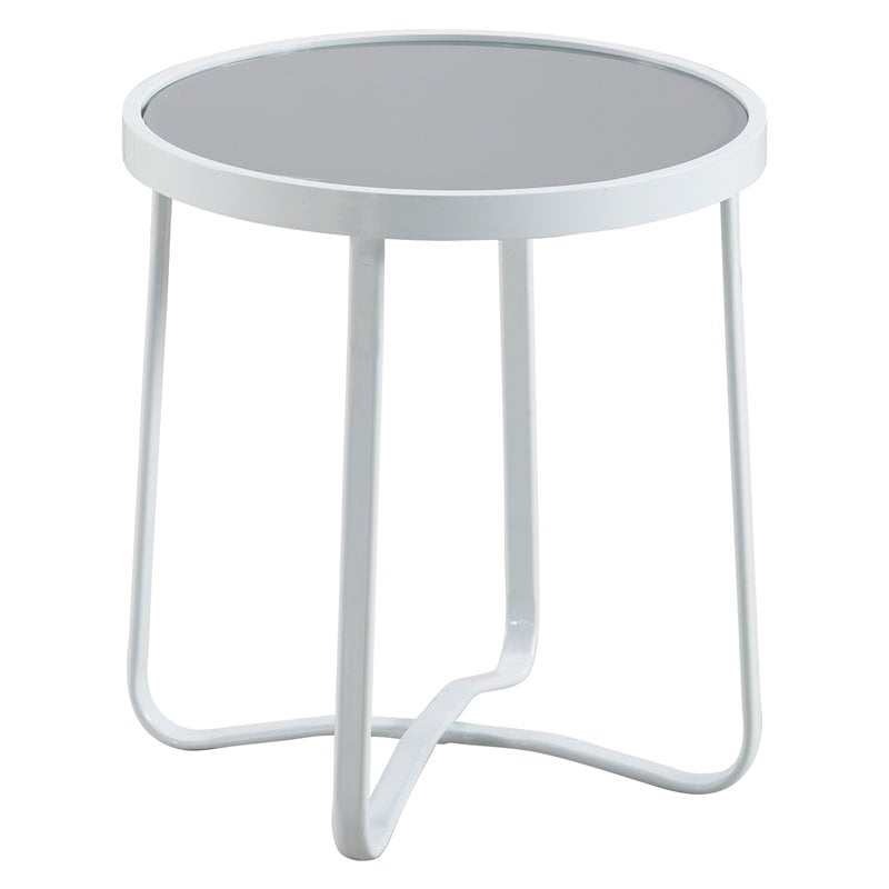 Elle Decor Mirabelle Outdoor Side Table in French White