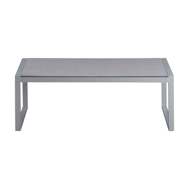Elle Decor Tropez Outdoor Coffee Table in French Gray Mesh