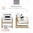 Elle Decor Mirabelle Outdoor Arm Chair in White and French Gold