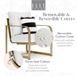Elle Decor Mirabelle Outdoor Arm Chair in White and French Gold