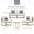 Elle Decor Mirabelle Outdoor Arm Chair in White and French Gold