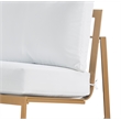 Elle Decor Mirabelle Outdoor Armless Chair in White and French Gold