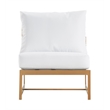 Elle Decor Mirabelle Outdoor Armless Chair in White and French Gold