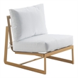 Elle Decor Mirabelle Outdoor Armless Chair in White and French Gold
