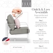 Elle Decor Mirabelle Outdoor Arm Chair in Gray and French White