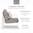 Elle Decor Mirabelle Outdoor Arm Chair in Gray and French White