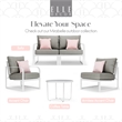 Elle Decor Mirabelle Outdoor Arm Chair in Gray and French White