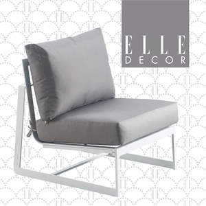 Elle Decor Mirabelle Outdoor Armless Chair in Gray and French White